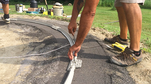 pool ground above track bottom install steps pools installation wall critical unroll sure when