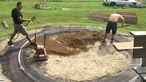 how to install an above ground pool - adding sand