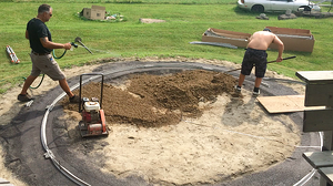 pool install ground above sand steps base installation pools use